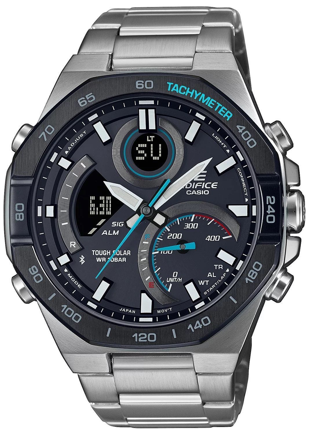 Zegarek męski Casio Edifice Racing Multicolor Solar ECB-950DB-1AEF. Zegarek solarny. Zegarek łączący się z telefonem. Zegarek Edifice Casio na prezent. Zegarek na bransolecie dla mężczyzny..jpg