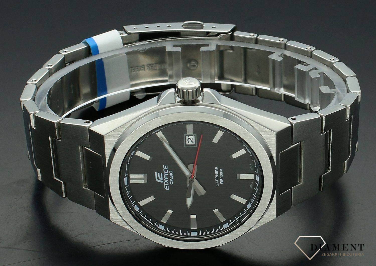 Zegarek męski Casio Edifice Classic Sapphire EFB-108D-1AVUEF. Męski zegarek na bransolecie. Zegarek męski Casio Edifice. Zegarek męski z czarną tarczą. Zegarek męski z szafirowym szkłem na prezent..jpg