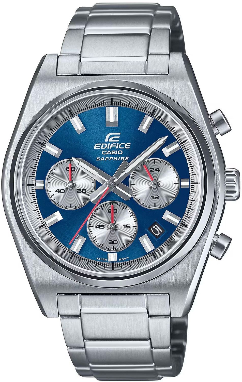 Zegarek CASIO Edifice Sapphire EFB-730D-2AVUEFZegarek dla prawdziwego mężczyzny Zegarek męski Casio Edifice  Chronograph  EFB-730D-2AVUEF z niebieską tarczą wyposażony jest w kwarcowy mechanizm, zasilany za pomocą.jpg