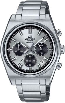 Zegarek CASIO EDIFICE SAPPHIRE EFB-730D-7AVUEF Zegarek dla prawdziwego mężczyzny Zegarek męski Casio Edifice Chronograph EFB-730D-7AVUEF z srebrną tarczą wyposażony jest w kwarcowy mechanizm, zasilany za pomocą bate.jpg