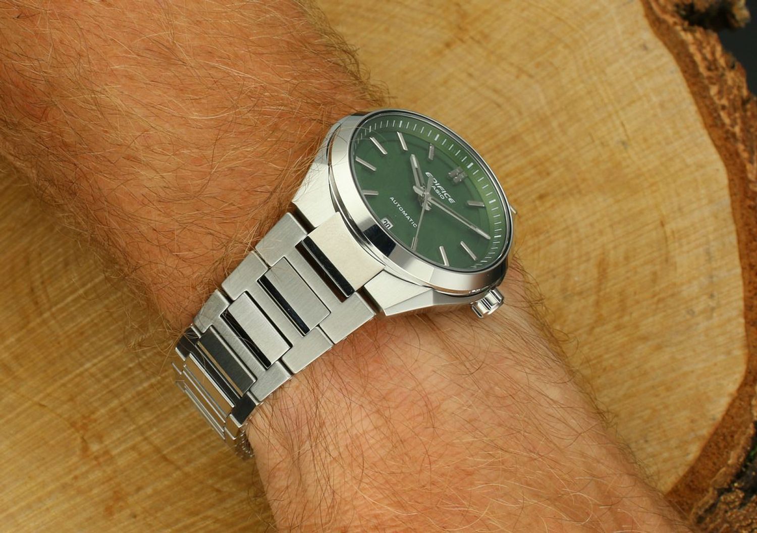 Zegarek męski Casio EDIFICE EFK-100D-3AER – zegarek automatyczny, zielona tarcza, WR 100M.jpg