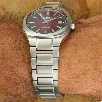 Zegarek męski Casio EDIFICE Automatic EFK-200D-4AER Red Dial 38 mm silver.jpg