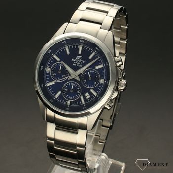 Zegarek męski Casio EFR-527D-2AVUEF. Zegarek męski Casio na bransolecie z niebieską tarczą ⌚  (3).jpg