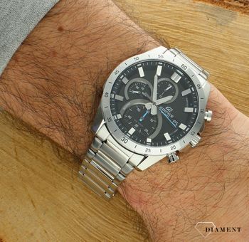 Zegarek męski EDIFICE Casio Chronograph EFR-571D-1AVUEF.  Męski zegarek sportowy Casio Edifice. Zegarek męski z chronografem Casio Edifice. Męski sportowy zegarek z wysoką wodoszczelnością. Zegarek na bransolecie Casio Edifice na preze.jpg