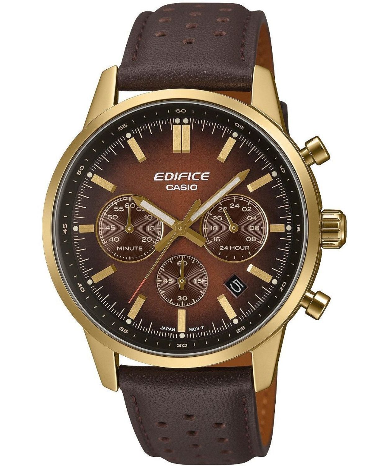 Zegarek Casio EDIFICE EFR-575CL-5AEF – złoty zegarek męski z chronografem brown.jpg