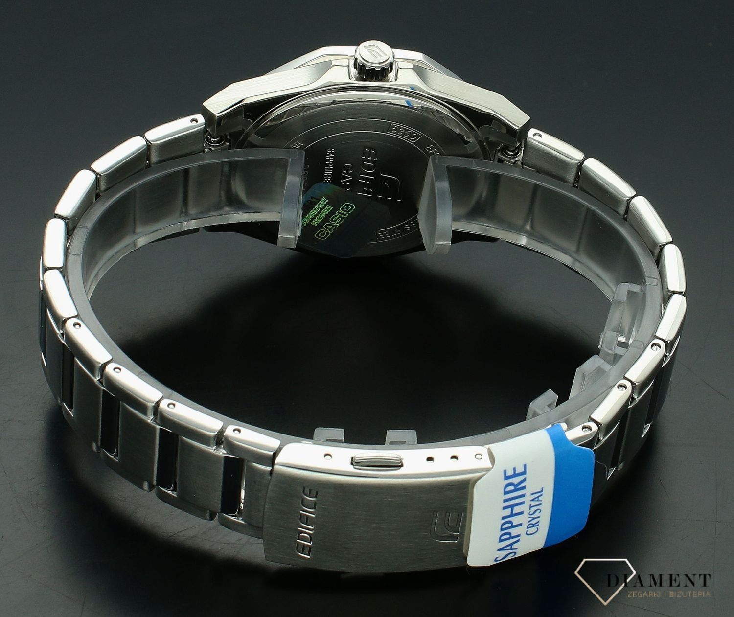 Zegarek męski Casio Edifice Classic Sapphire EFR-S108D-3AVUEF. Męski zegarek na bransolecie. Zegarek męski Casio Edifice. Zegarek męski z zieloną tarczą. Zegarek męski z szafirowym szkłem na prezent..jpg