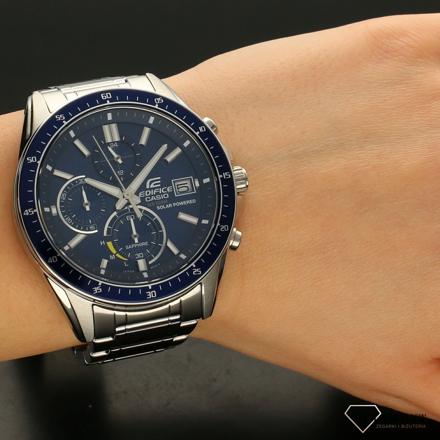 Zegarek męski CASIO Edifice  EFS-S510D-2AVUEF  Zegarek męski Casio EDIFICE stalowej bransolecie z czarno-czerwoną tarczą i wyświetlaczem. ⌚ Idealny na prezent dla mężczyzny 🎁 Zegarek z grawerem (1).jpg