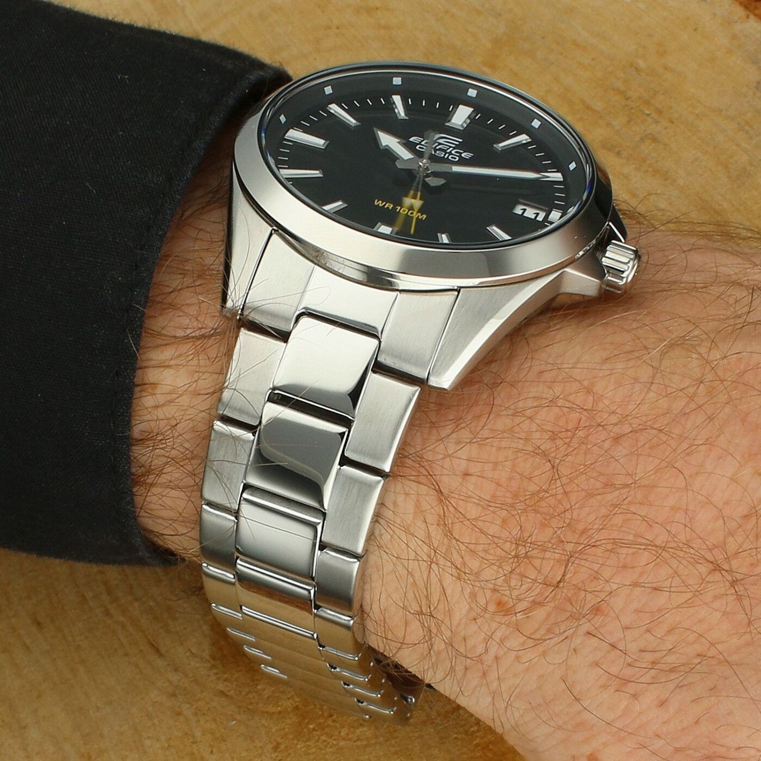 Zegarek męski Casio Edifice EFV-100D-1AVUEF – czarny, stalowy, kwarcowy, wodoszczelny 100M (2).jpg