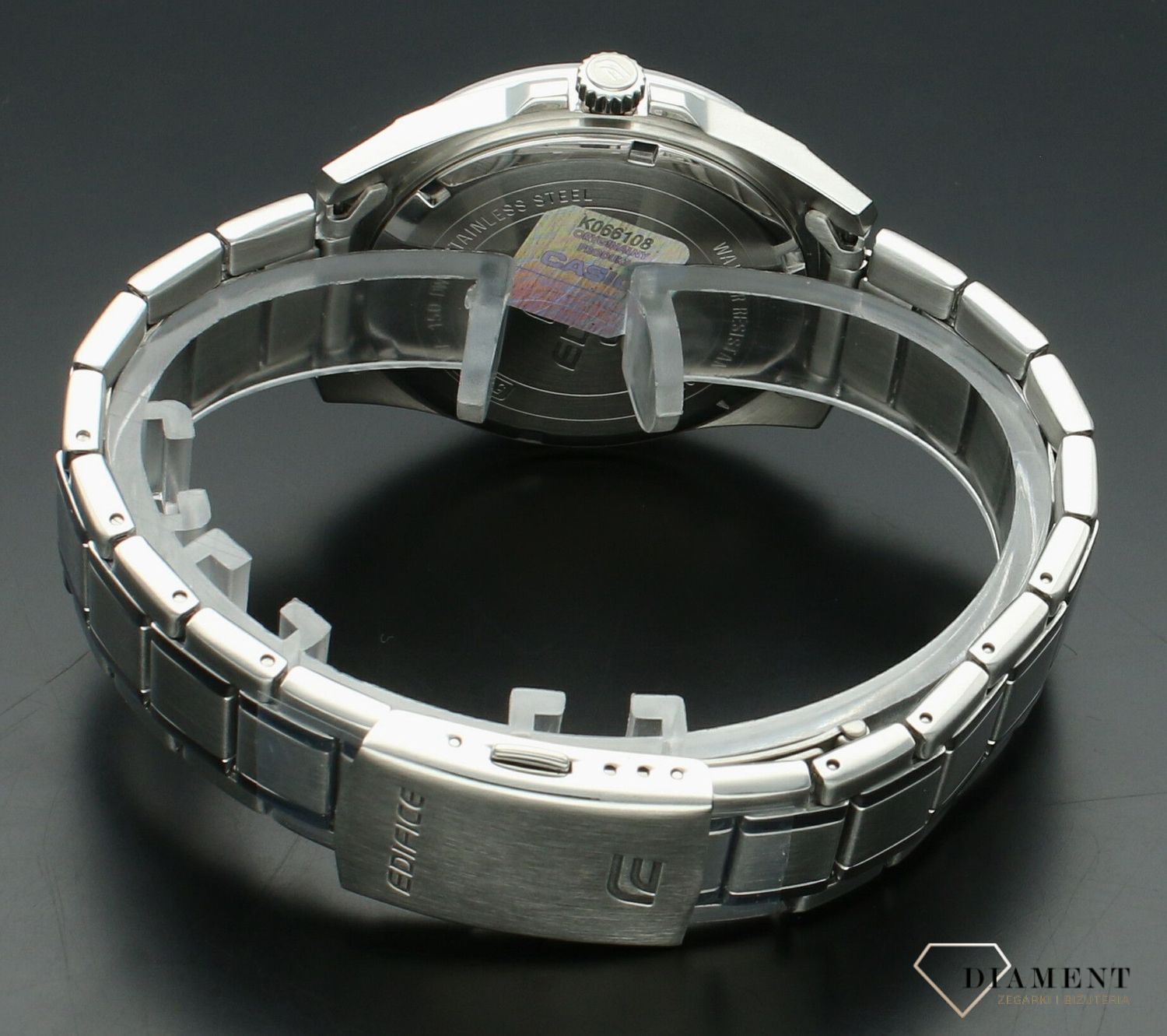 Zegarek męski EDIFICE Casio Classic EFV-150D-2AVUEF. Męski zegarek Casio Edifice. Zegarek męski na bransolecie Casio Edifice. Zegarek męski z wysoką wodoszczelnością. Zegarek męski na prezent z niebieską tarczą..jpg