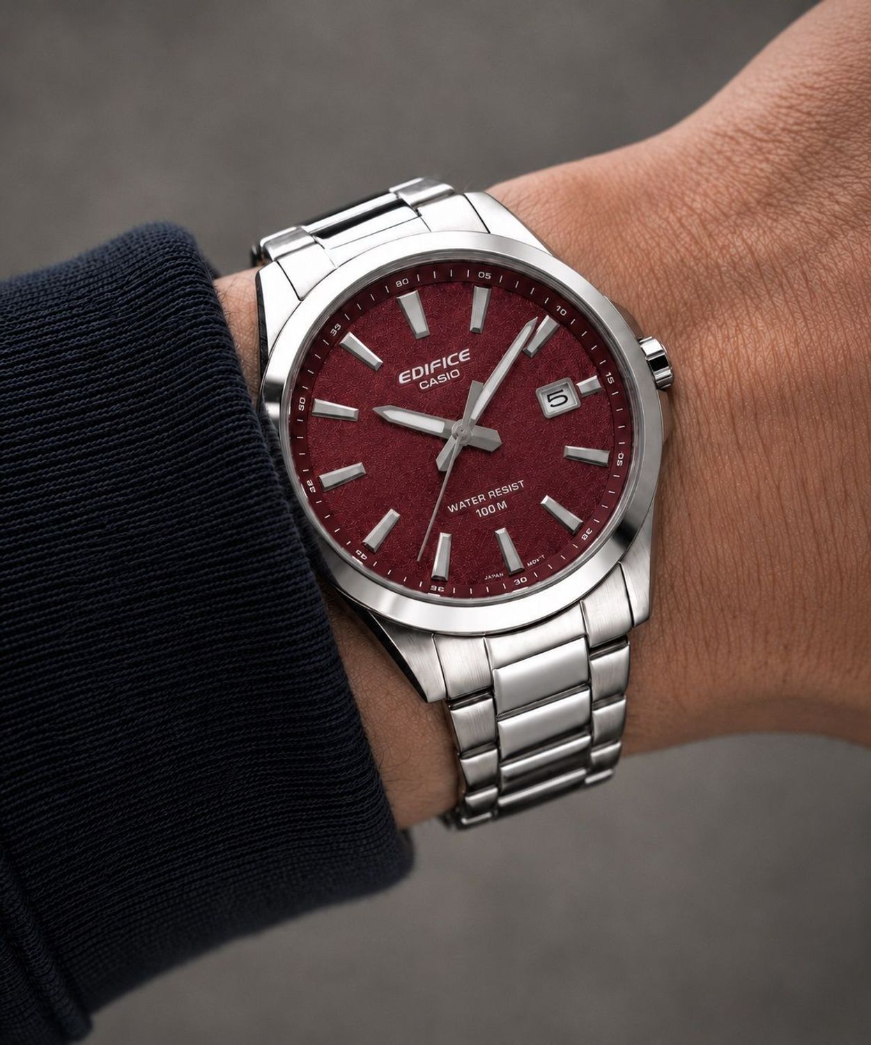 Zegarek męski Casio EDIFICE EFV-160D-4AVEF czerwony stalowy 40 mm.jpg