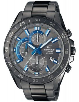 Zegarek męski CASIO Edifice  EFV-550GY-8AVUEF  Zegarek męski Casio EDIFICE stalowej bransolecie z czarno-czerwoną tarczą i wyświetlaczem. ⌚ Idealny na prezent dla mężczyzny 🎁 Zegarek z grawerem (1).jpg