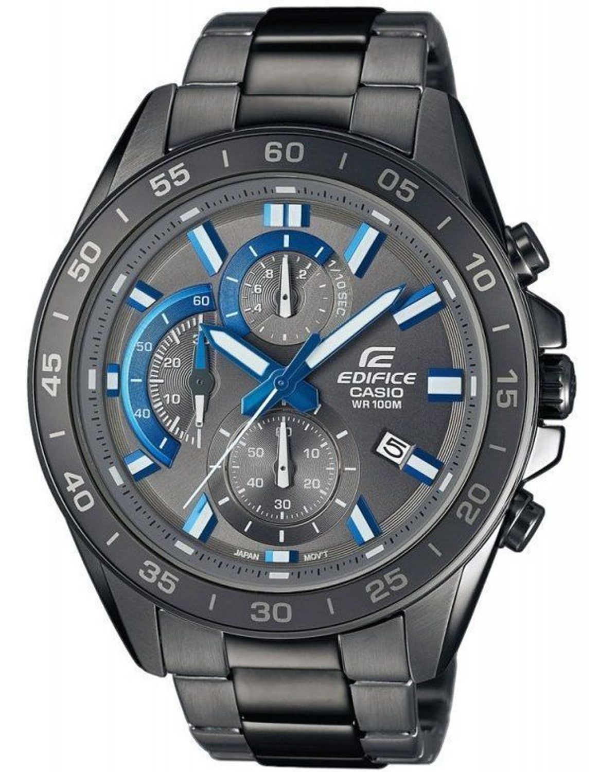 Zegarek męski CASIO Edifice  EFV-550GY-8AVUEF  Zegarek męski Casio EDIFICE stalowej bransolecie z czarno-czerwoną tarczą i wyświetlaczem. ⌚ Idealny na prezent dla mężczyzny 🎁 Zegarek z grawerem (1).jpg