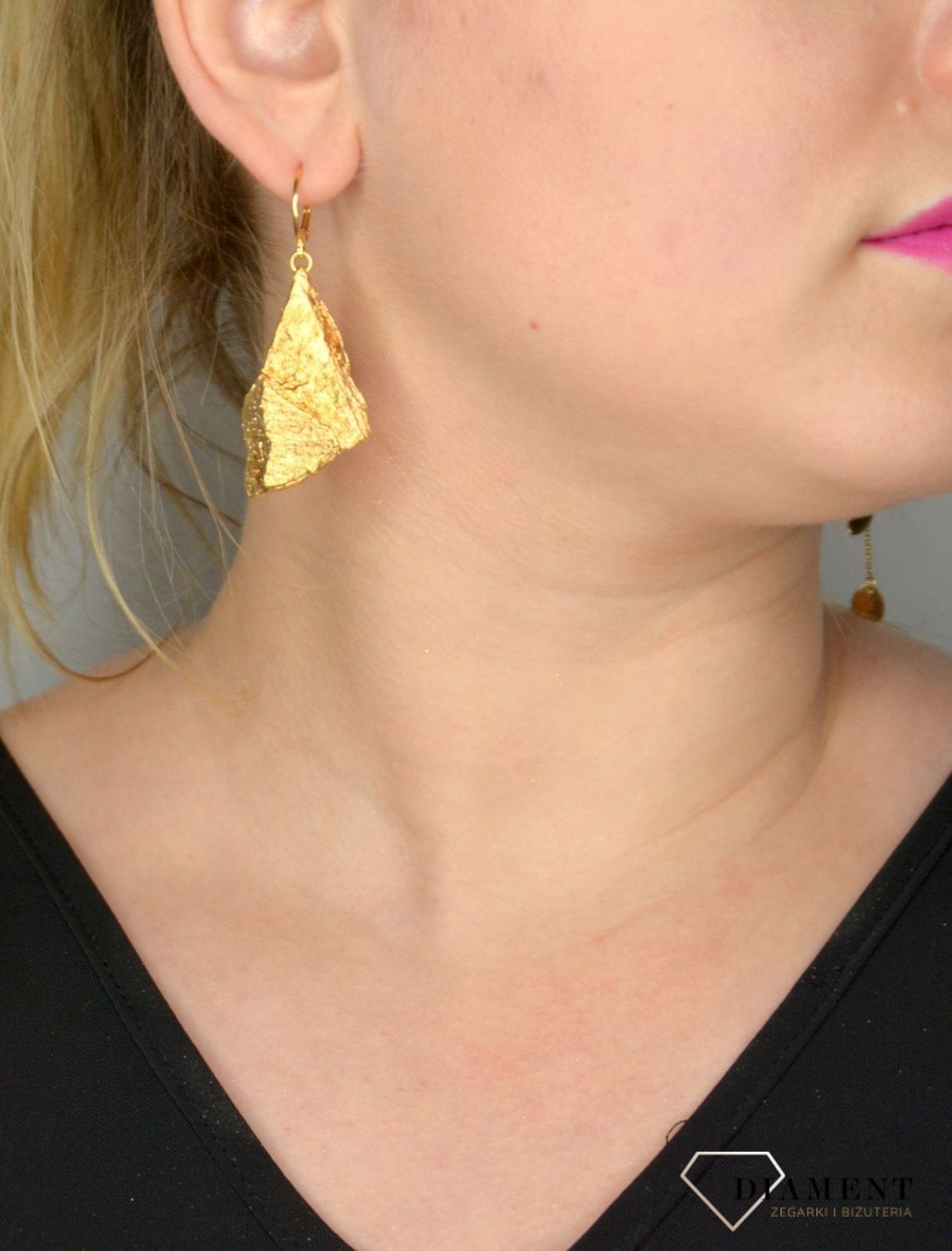 Kolczyki srebrne pokryte złotem 'Wiszące blaszki' EIK000000-012.jpg