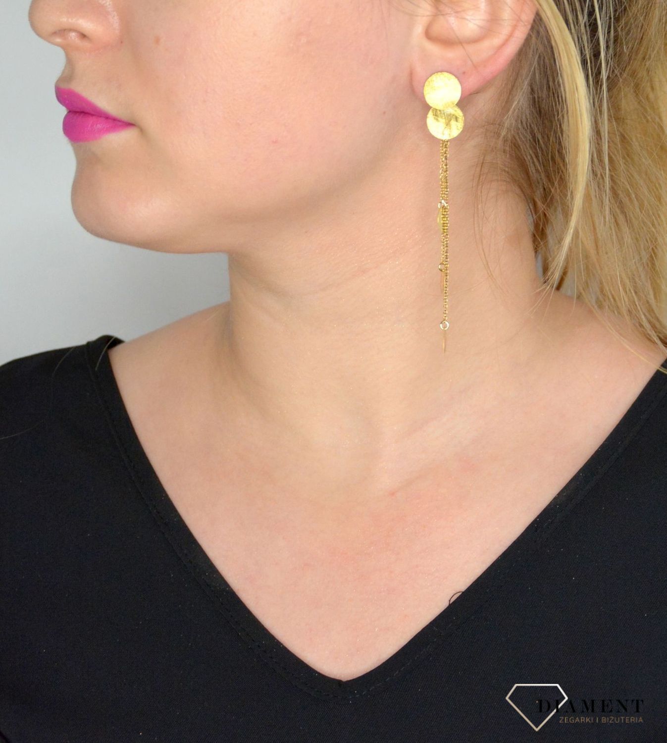 Kolczyki srebrne pokryte złotem 'Wiszące blaszki' EIK000000-015v.jpg