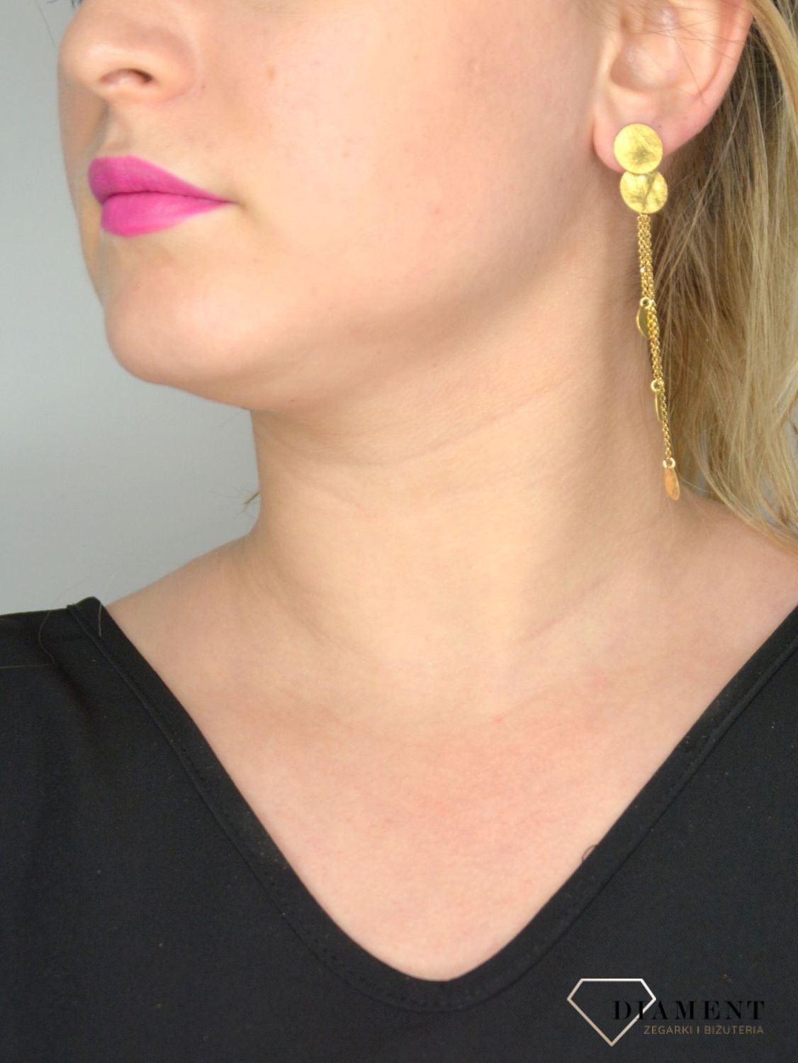 Kolczyki srebrne pokryte złotem 'Wiszące blaszki' EIK000000-015v.jpg