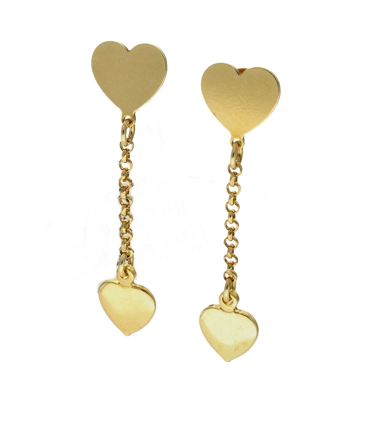 Srebrne kolczyki  Pozłacane serduszka  925 DIAMENT EIK000000-021.jpg