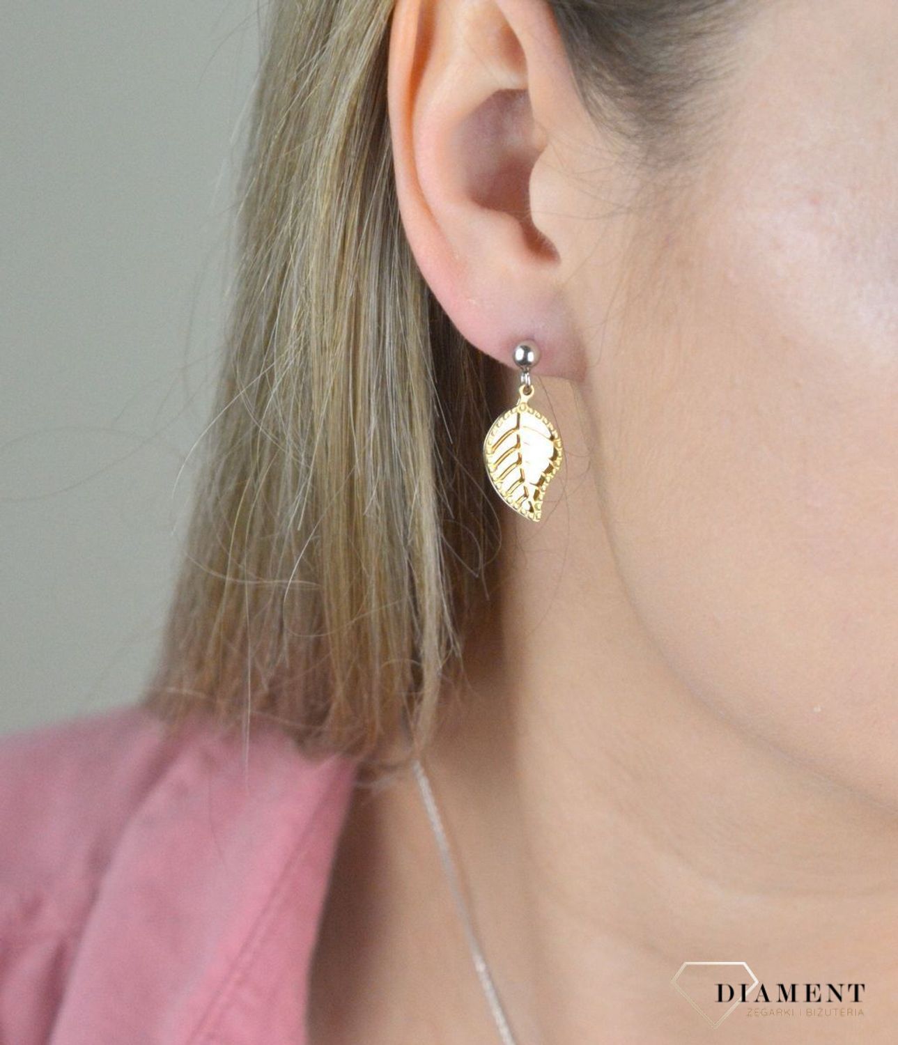 Kolczyki srebrne wisząc listki 925 pozłacane EIK000000-063.jpg