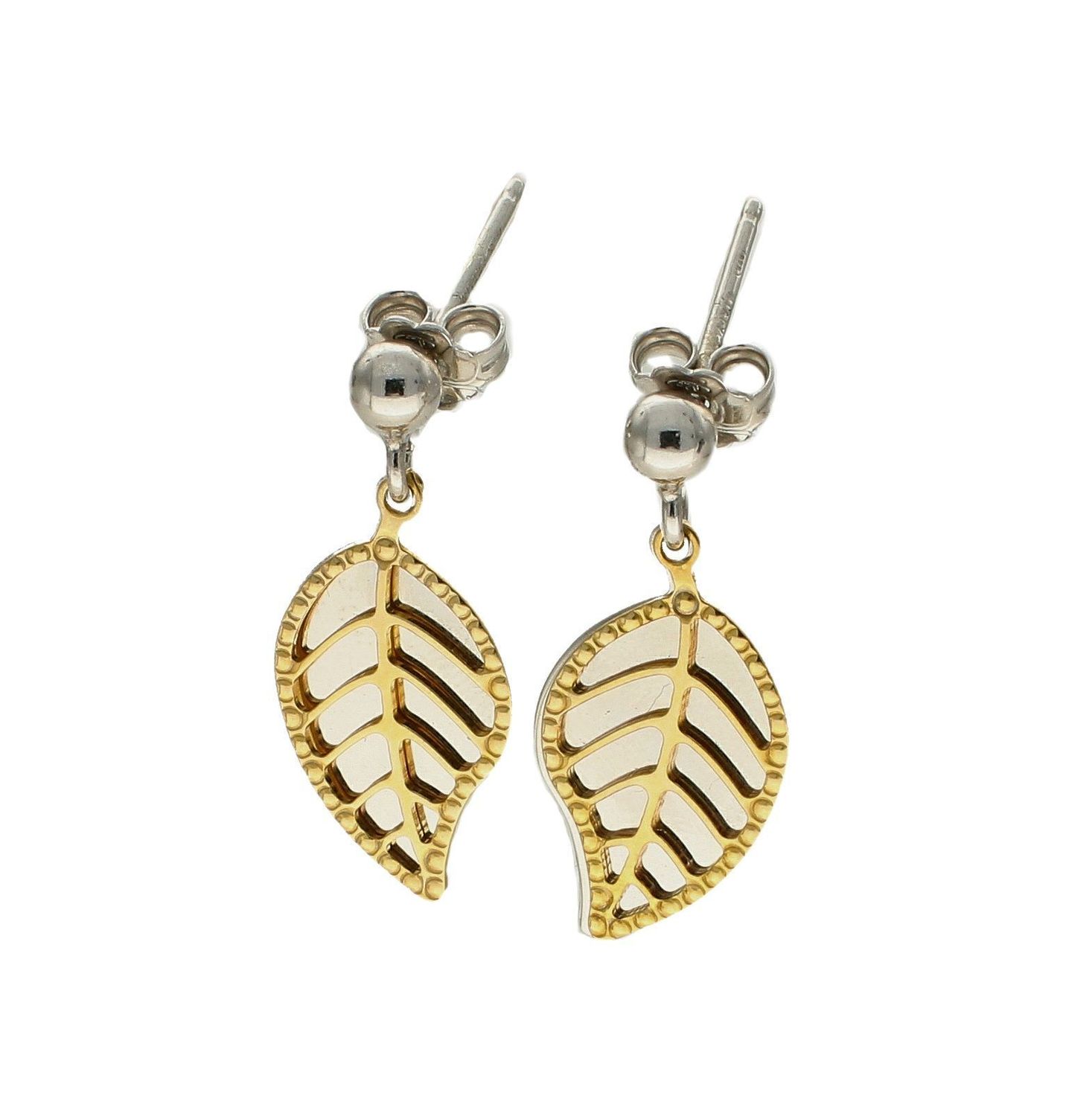 Kolczyki srebrne wisząc listki 925 pozłacane EIK000000-063.jpg