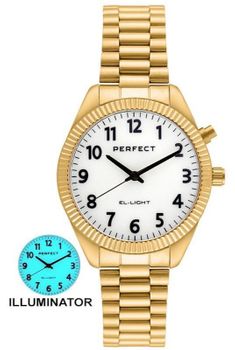 Zegarek Perfect EL003S-03 Gold – damski zegarek na złotej bransolecie z podświetleniem tarczy (1).jpg