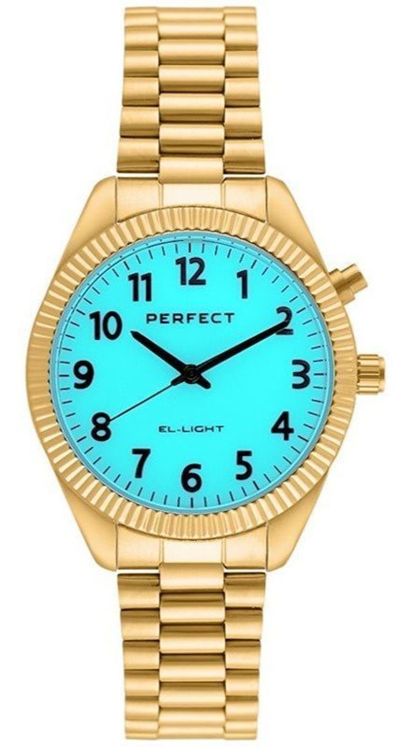 Zegarek Perfect EL003S-03 Gold – damski zegarek na złotej bransolecie z podświetleniem tarczy (3).jpg
