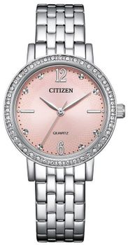 Zegarek Damski Citizen EL3100-55W – Fashion Style, Różowa Tarcza, Stalowa Bransoleta (1).jpg