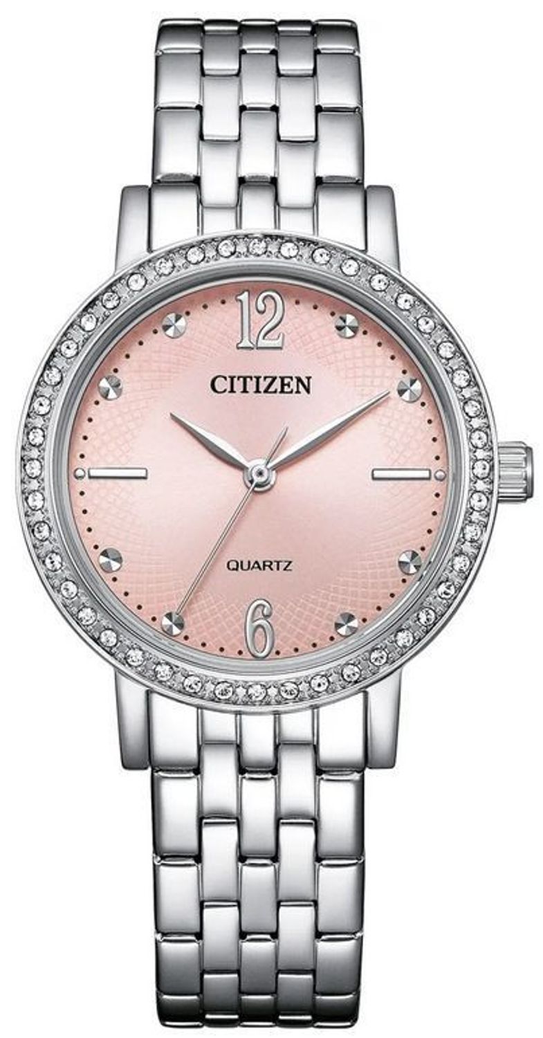 Zegarek Damski Citizen EL3100-55W – Fashion Style, Różowa Tarcza, Stalowa Bransoleta (1).jpg