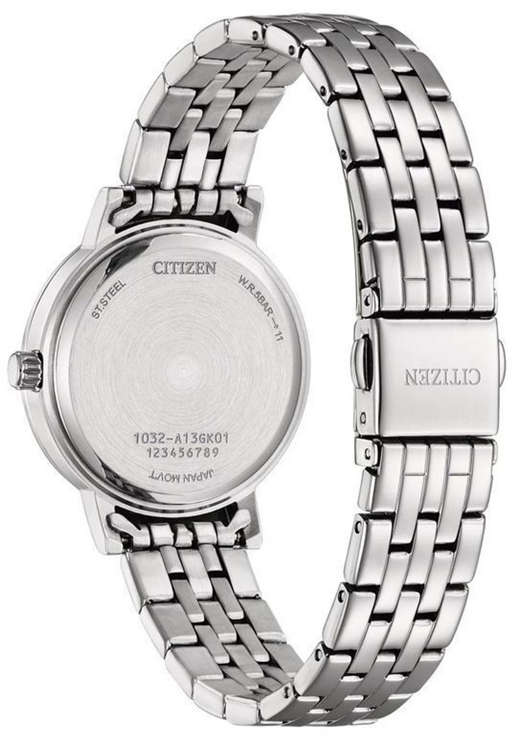 Zegarek Damski Citizen EL3100-55X – Fashion Style, Zielona Tarcza, Stalowa Bransoleta (1).jpg