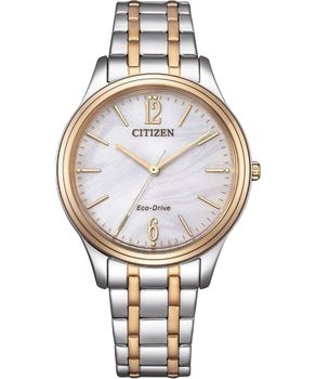 Citizen EM0416-78A Elegance Eco-Drive – damski zegarek solarny biały, stal dwukolorowa damski zegarek.jpg