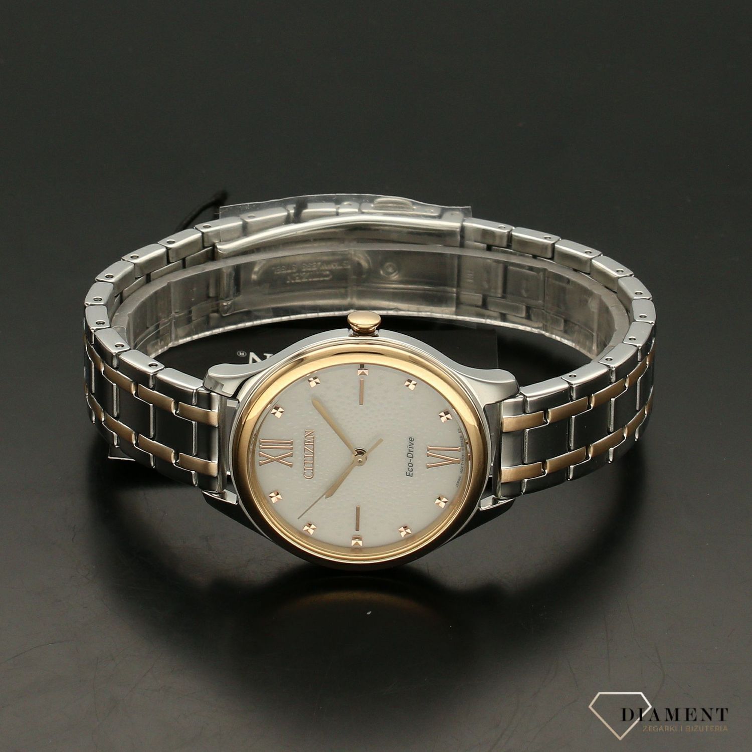 Zegarek damski na bransolecie Citizen zasilany światłem Eco-Drive EM0506-77A.jpg