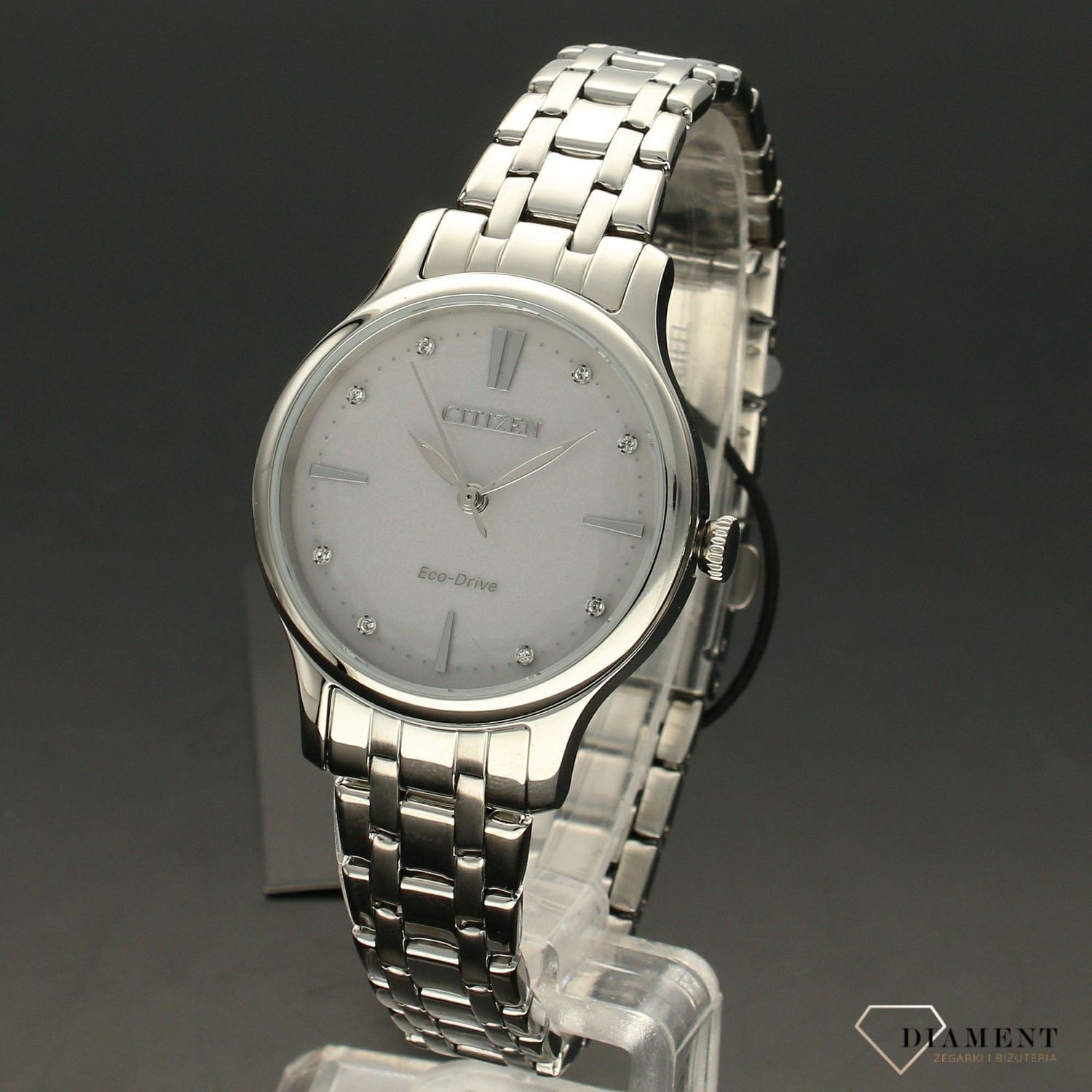 Zegarek damski na bransolecie zasilany światłem Citizen EM0890-85A.jpg