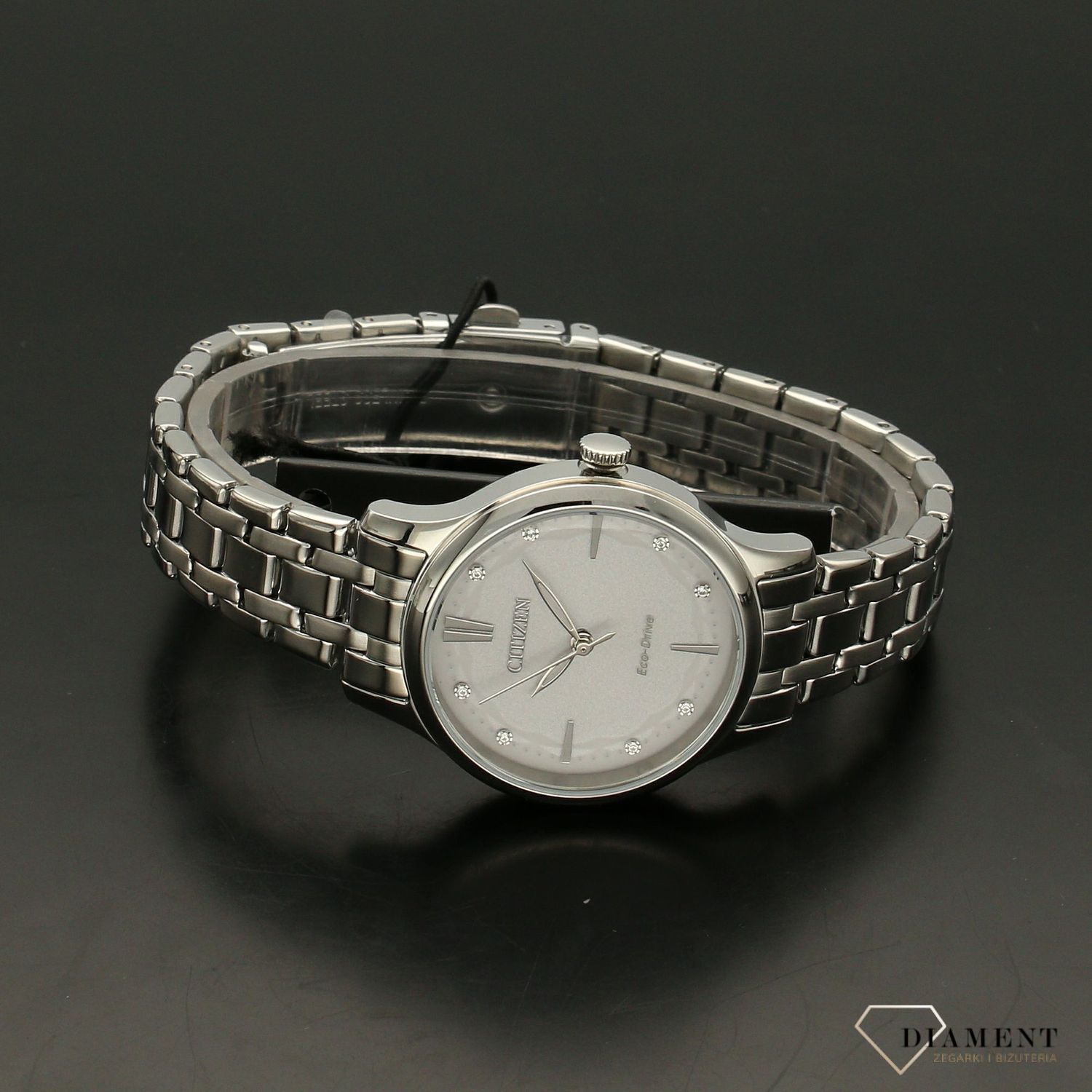 Zegarek damski na bransolecie zasilany światłem Citizen EM0890-85A.jpg