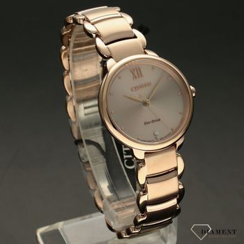 Zegarek damski na bransolecie w kolorze różowego złota Citizen Elegance Eco-Drive EM0922-81X ✅  (1).jpg