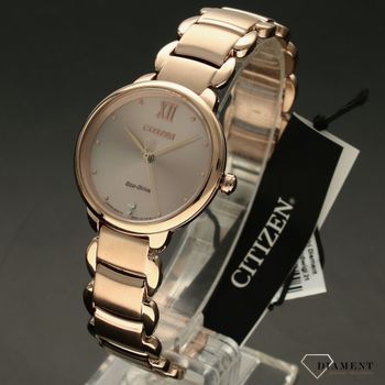 Zegarek damski na bransolecie w kolorze różowego złota Citizen Elegance Eco-Drive EM0922-81X ✅  (2).jpg