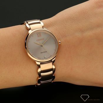Zegarek damski na bransolecie w kolorze różowego złota Citizen Elegance Eco-Drive EM0922-81X ✅  (5).jpg