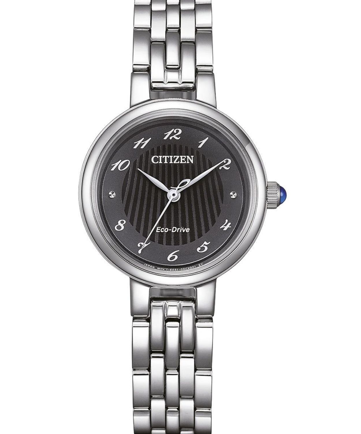 Citizen EM0990-81E Classic L Eco-Drive – damski zegarek solarny z czarną tarczą i stalową bransoletą czarny.jpg