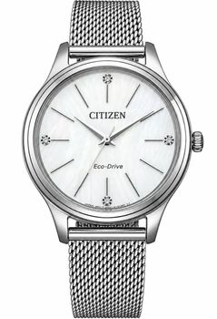Zegarek damski Citizen Elegance Eco-Drive EM1220-82A – srebrny zegarek z bransoletą mesh i cyrkoniami (1).jpg