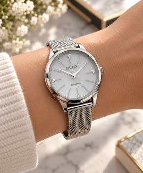 Zegarek damski Citizen Elegance Eco-Drive EM1220-82A – srebrny zegarek z bransoletą mesh i cyrkoniami (3).jpg