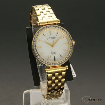 Zegarek damski na bransolecie Citizen ER0216-59D w kolorze złotym. Elegancka tarcza w kolorze jasnej masy perłowej (1).jpg