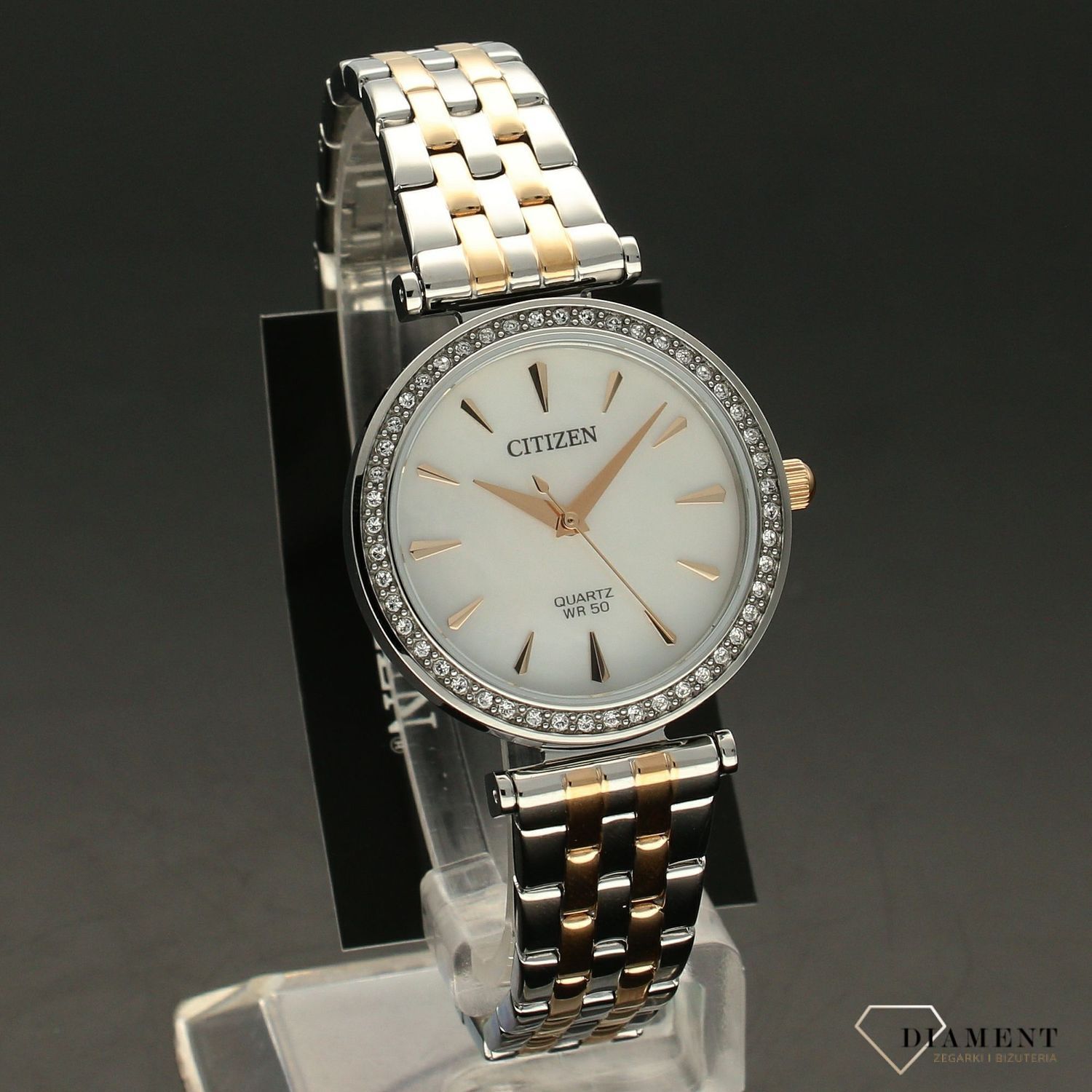 Zegarek damski na bransolecie złoto-srebrnej Citizen ER0216-59D.jpg