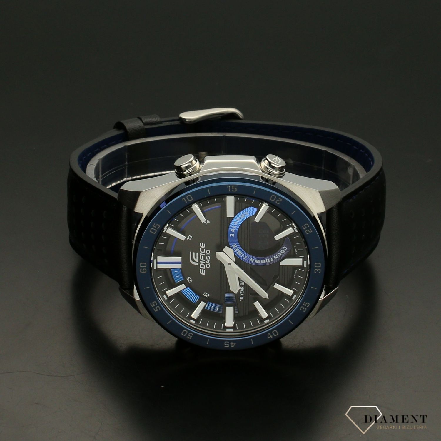 Zegarek męski CASIO Edifice na skórzanym pasku ERA-120BL-2AVEF.jpg