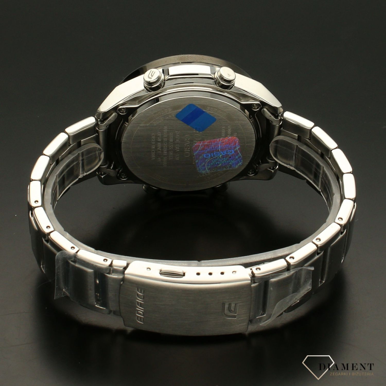 Zegarek męski CASIO Edifice ERA-120DB-1BVEF  Zegarek męski Casio EDIFICE stalowej bransolecie z czarno-czerwoną tarczą i wyświetlaczem. ⌚ Idealny na prezent dla mężczyzny 🎁 Zegarek z grawerem (4).jpg