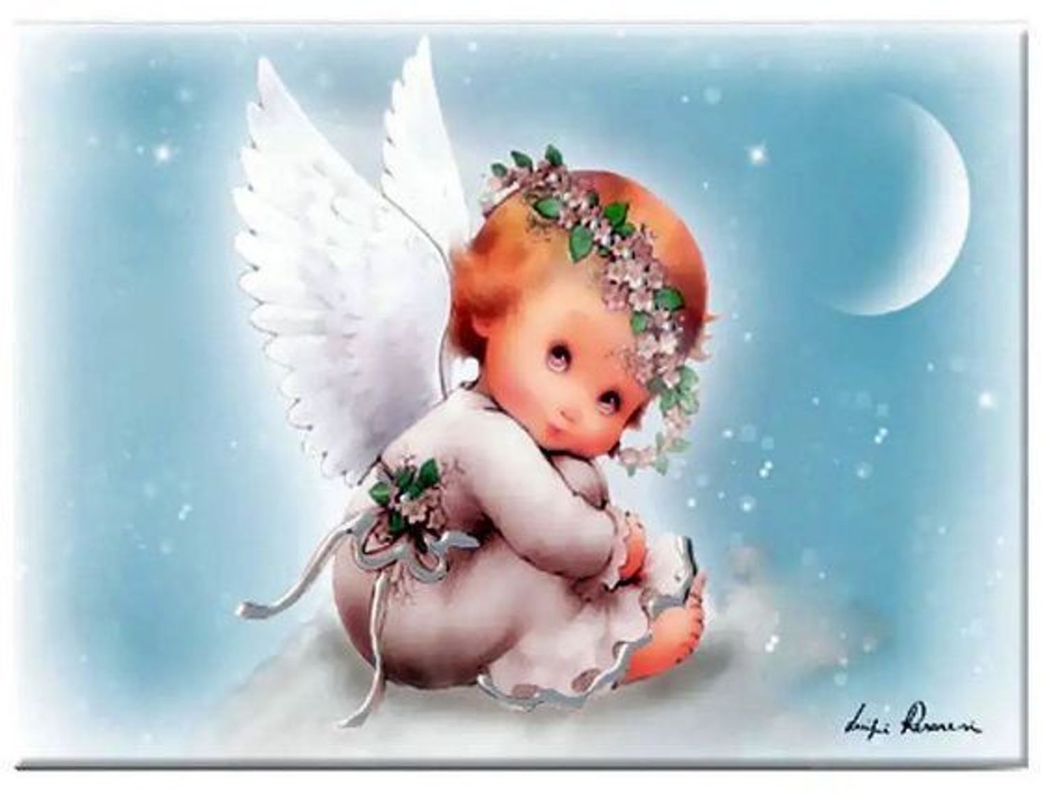 Obrazek ręcznie malowany na drewnie Aniołek ES0501109.jpg