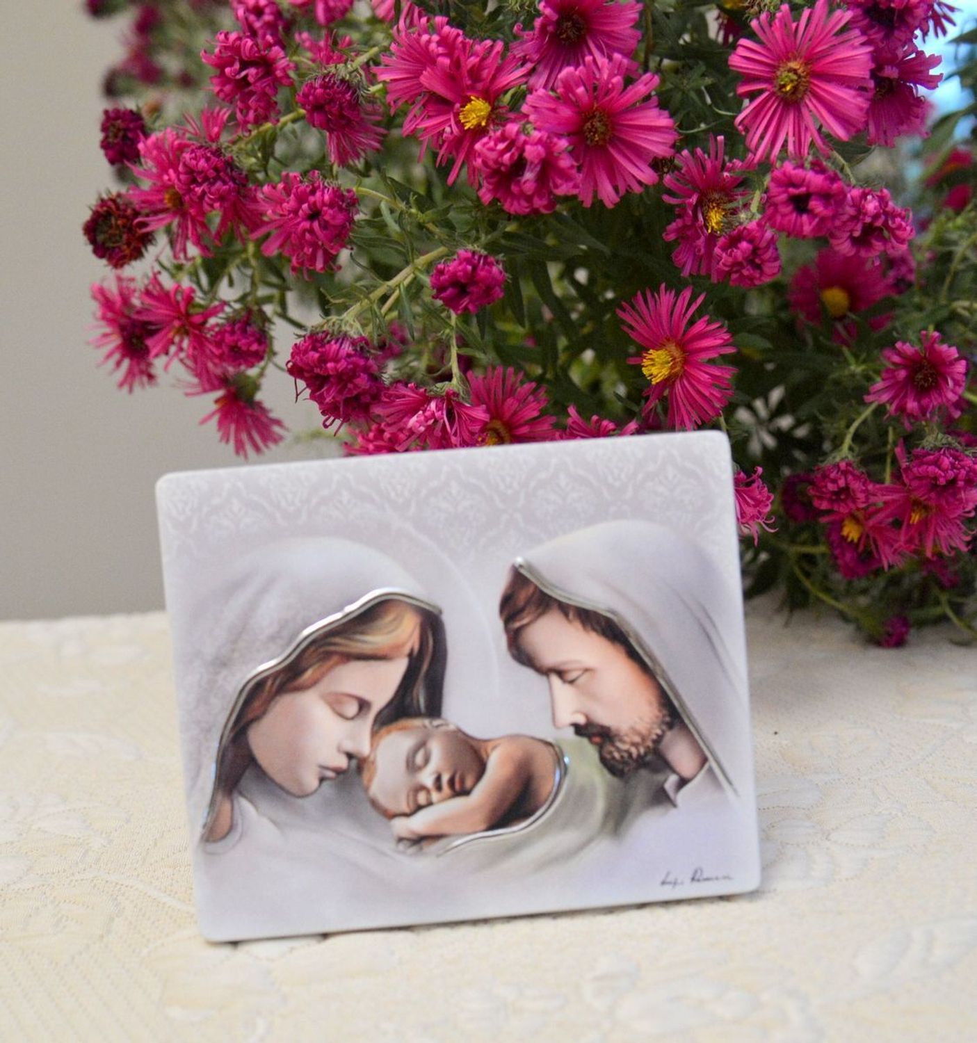 Obrazek drewniany z grawerem Święta Rodzina ES050117. Obrazek drewniany. Pamiątka Chrztu. Pamiątka Ślubu. Pamiątka Komunii. Obrazek święty. Obrazek z Rodziną świętą. Obrazek malowany na prezent..jpg