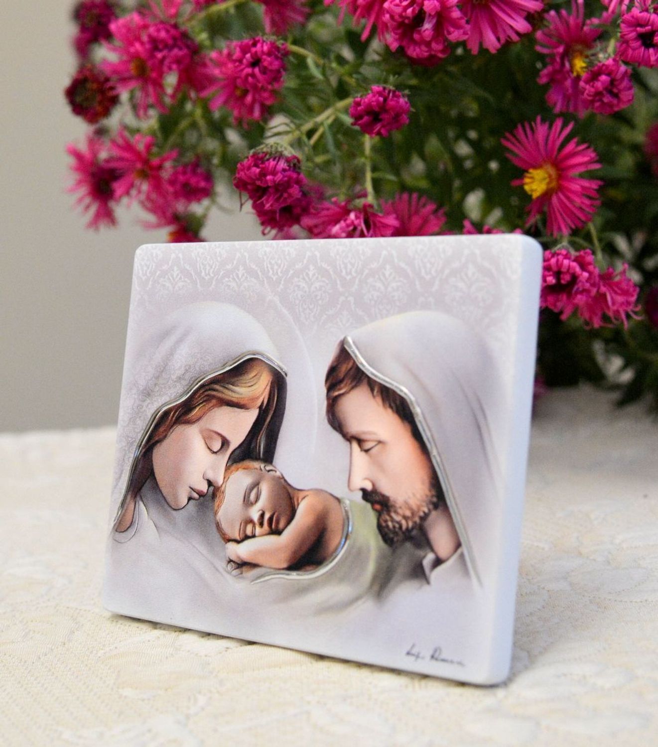 Obrazek drewniany z grawerem Święta Rodzina ES050117. Obrazek drewniany. Pamiątka Chrztu. Pamiątka Ślubu. Pamiątka Komunii. Obrazek święty. Obrazek z Rodziną świętą. Obrazek malowany na prezent..jpg