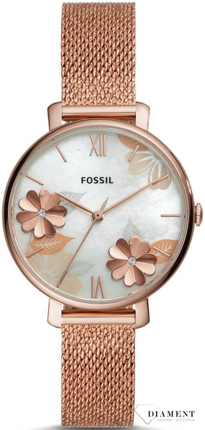 Zegarek damski w kolorze różowego złota Fossil ES4534 Jacqueline Mesh (1).jpg