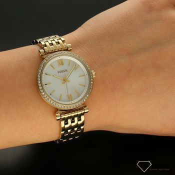 Zegarek damski na bransolecie pozłacanej  z kopertą wykonaną z masy perłowej  ES4735.  (1).jpg