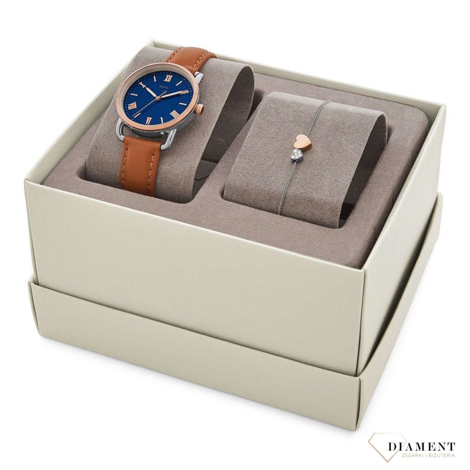 Modny zegarek damski w zestawie z piękną i delikatną bransoletką w zestawie. Bransoletka z ozdobnym elementem w postaci serduszek. Darmowa wysyłka.  (1).jpg