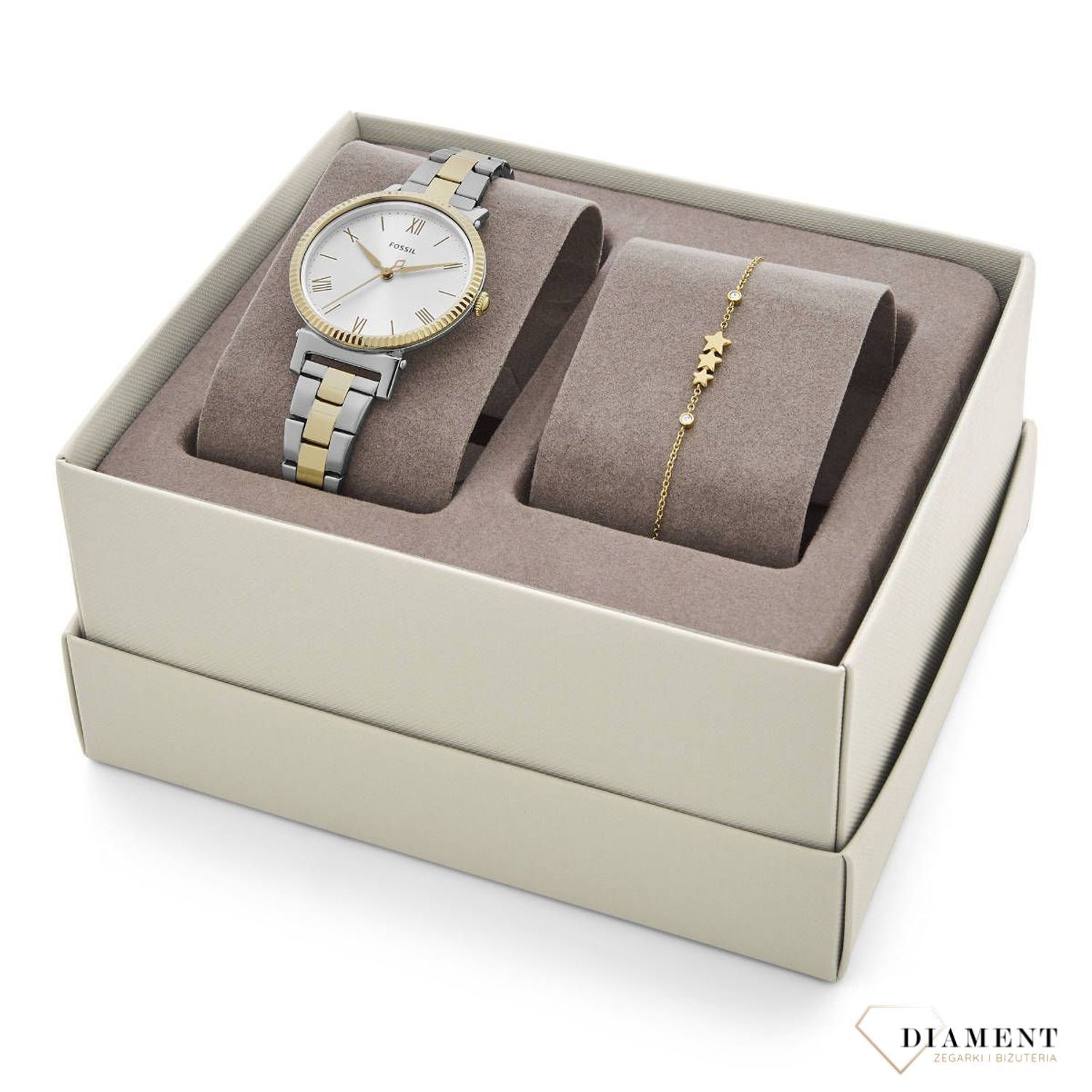 Zegarek damski na stalowej bransolecie. Zegarek z dołączoną bransoletka w środku z motywem gwiazdki. Zegarek damski na prezent.  (4).jpg