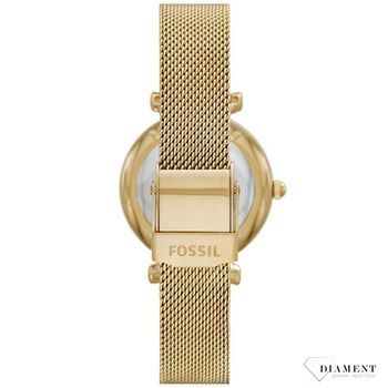 Zegarek damski na bransolecie w kolorze złota z tarczą z niebieskiej masy perłowej Fossil ES5020 Carlie Mini ⌚  (3).jpg