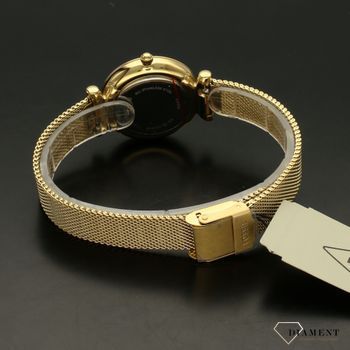 Zegarek damski na bransolecie w kolorze złota z tarczą z niebieskiej masy perłowej Fossil ES5020 Carlie Mini ⌚ (4).jpg